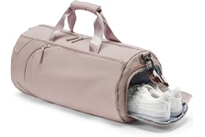 BERGSALZ Gym Bag For Women Men Carry On Bags For Airplanes Duffle Bag Women Travel Bag Weekender Overnight Tote Bag With Shoe Compartment Travel Duffel Bags For Traveling Personal Item Dance Bag Pink Purple