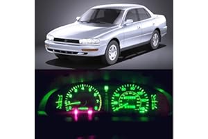 WLJH Super Bright Green Instrument Panel Cluster Gauge Speedometer Tachometer Indicator Warning Lamp Bulb Full Led Light Kits Package for 1992-1996 Toyota Camry, Pack of 21