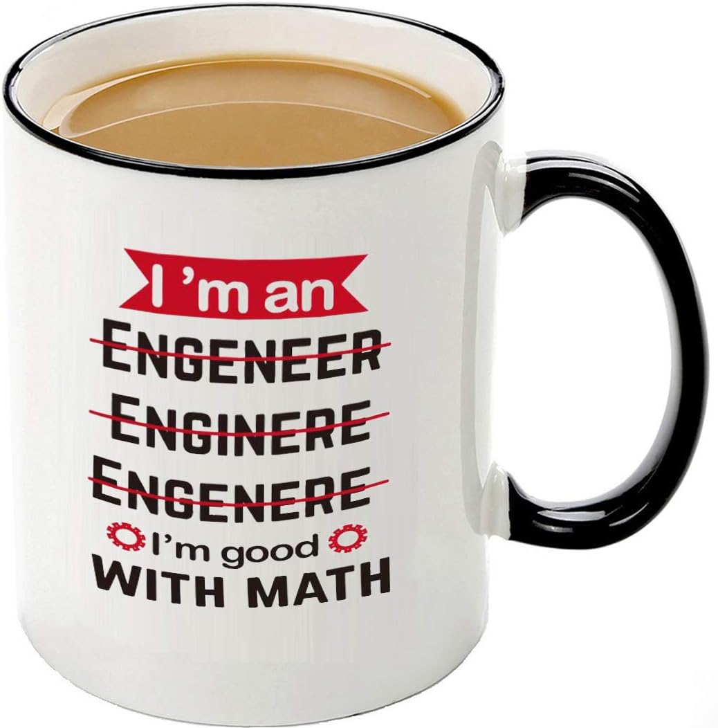 Mecai Coffee Mugs-I'm An Engineer Good With Math Coffee Mug,Motivational And Inspirational Office Gift