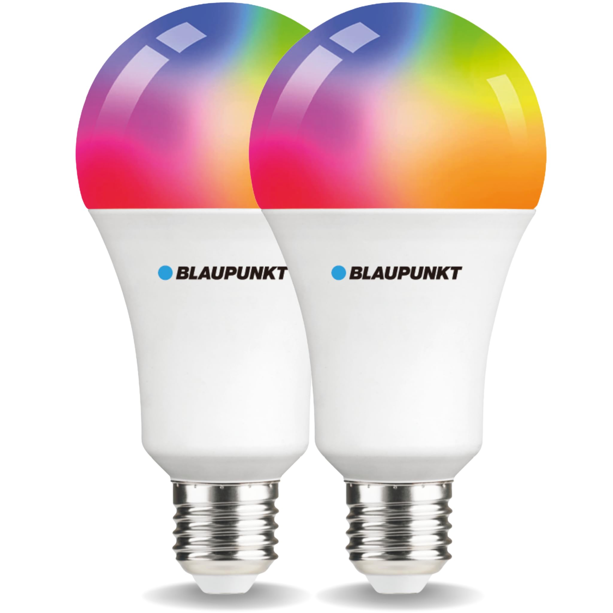 BLAUPUNKT Smart Bulb E27, 9W, Colour Changing LED Light Bulb WiFi, Warm White to Cool Daylight Room Lighting, Dimmable, Music Sync and More Smart Modes, Works with Google Home – 2 Pieces (Pack of 2)