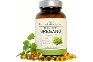 Herbal Roots Oil of Oregano - Made from Mediterranean Oregano Oil - 90 Easy to Swallow Softgel Capsules - Extra Strength 150mg