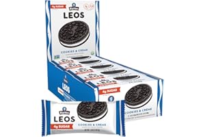RIP VAN WAFELS Rip Van LEOs - Cookies and Cream Sandwich Cookies - Low Sugar Snack Cookies - Low Carb Snack - Diabetic Snacks - 40 Low Sugar Cookies (10 Packs of 1.69oz)