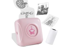 vretti Sticker Printer - TP2-Y Mini Thermal Printer Bluetooth Pocket Printer Compatible with Android & iOS - Mobile Picture Small Printer for iPhone Working Listing Notes Journal DIY Travel