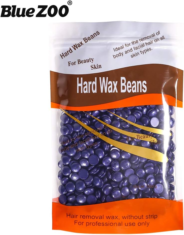 Bluezoo Depilatory Pearl Hard Wax/Brazilian Granules Hot Film Wax Bead For Hair Removal(stripless) (Shimmering Lavender)