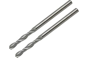 2-Piece Set of 1/8" Solid Carbide Jobber Drill Bits with Straight Shank and 118° Point Angle, Made from Tungsten Carbide Mate