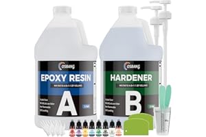OSBANG Epoxy Resin 2 Gal, Clear Casting Kit for DIY Craft & Beginners, Crystal Clear Epoxy Resin for Casting, Coating, Jewelry Making & DIY, Hard Type No Bubble Non-Yellowing Deep Pour Resin(1 Gal×2)