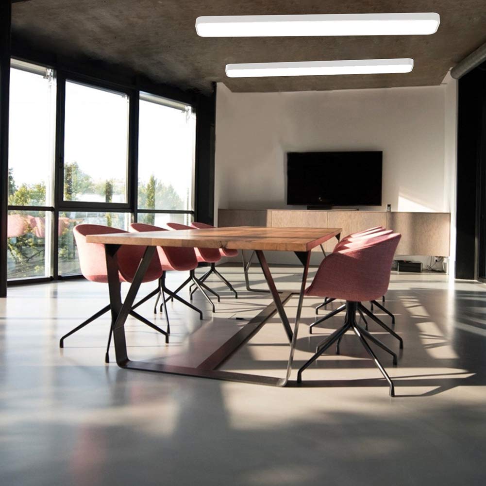 Lightdot 6" Wide linkable 4ft Flush mounting 50W led Linear Fixture(50w Eqv 200W) for Garge/Office/Basement 5000K No Glare(4 Pack)