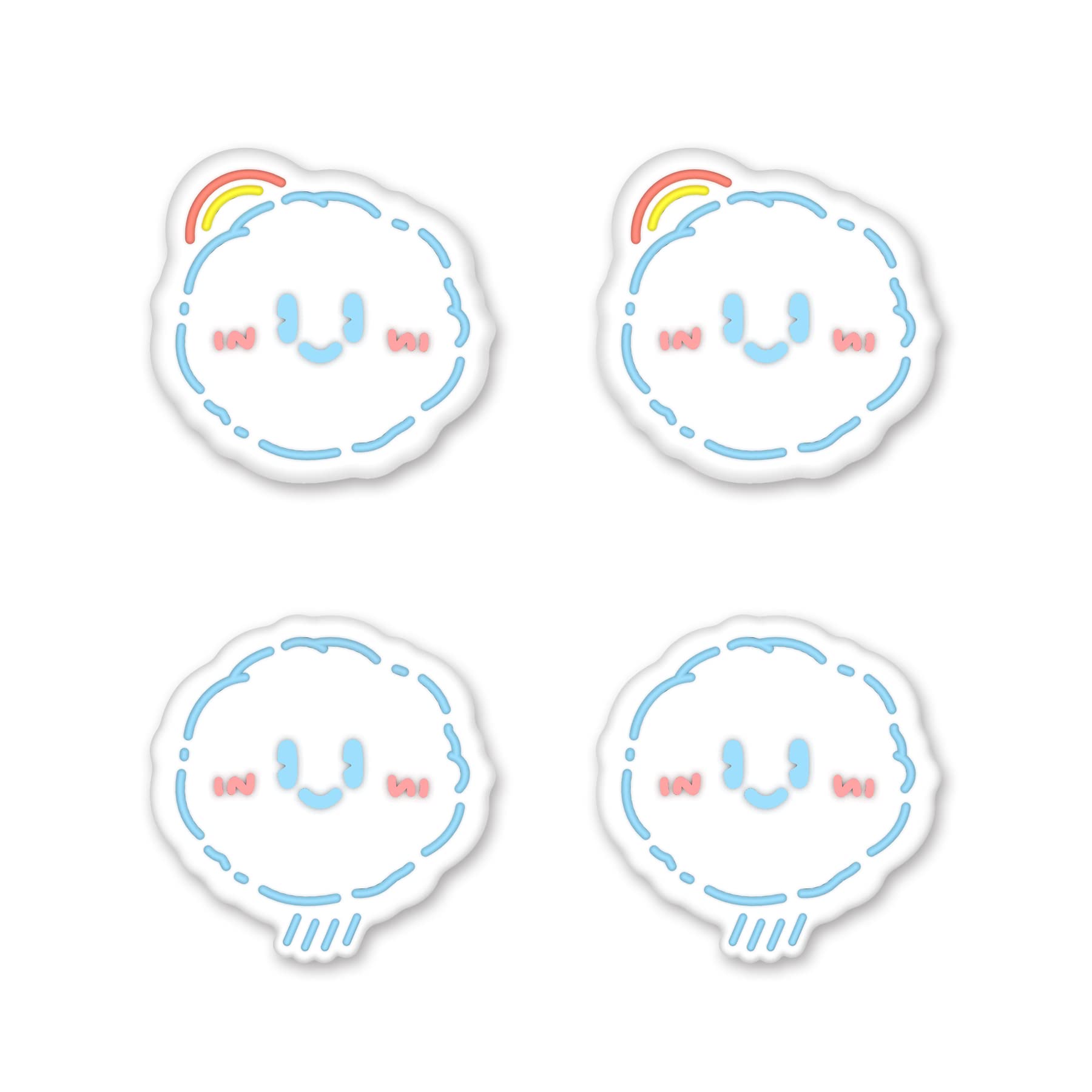 PlayVital Joystick Caps for Nintendo Switch, Thumbstick Grips for Switch Lite, Analog Cover for OLED Joycon Thumb Grip Caps - Rainbow Clouds & Rainy Clouds