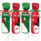 SHAN RUI 4pcs Wine Bottle Cover Decoration Cover Bags Christmas Table Decoration for Christmas Party Dinner Decoration Gift