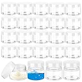 24 Pcs 1oz Plastic Cosmetic Jars,Round Leak Proof