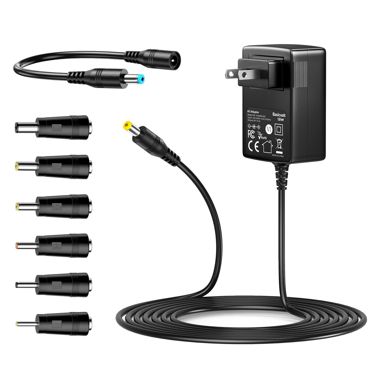 Basicvolt Universal AC Adapter 9V 2A Power Supply