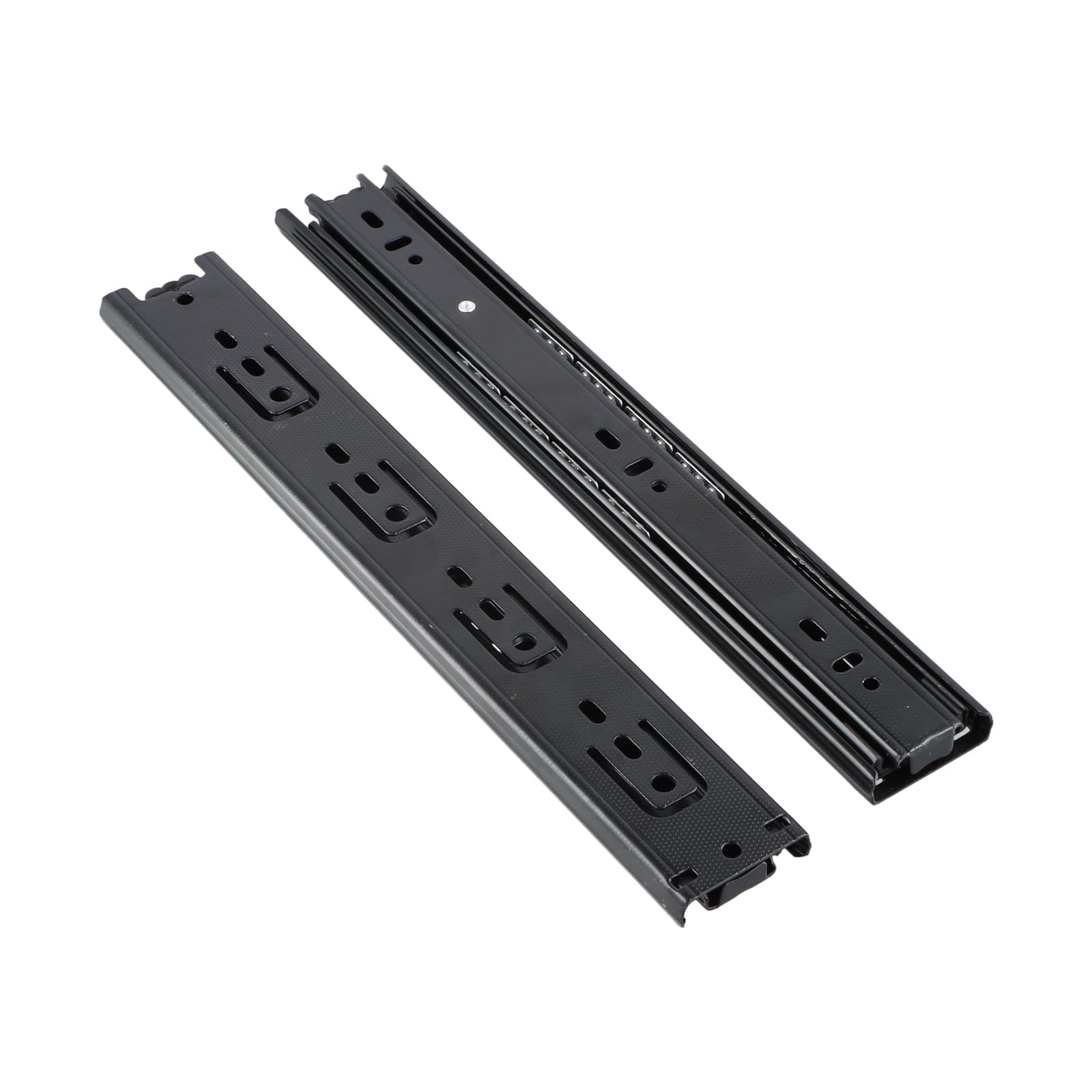 1 Pair Heavy Duty Drawer Runners, Fully Extension Drawer Slides 250 300 350 mm, Draw Runners with Ball Bearing Slides, Black Replacement Drawer Runners, Side Mount (12 inches (300mm))