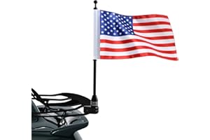 GDCREESTAR Motorcycle USA Flag Flagpole Mount Rear Rack Luggage Rack Fits for Honda Goldwing GL1500 GL1200 GL1800 2001-2025, Black