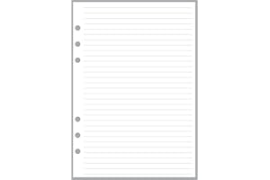 HANDY FORMS A5 Size Simple Note Paper, 1/4" Spacing, Sized and Punched for 6-Ring A5 Notebooks by Filofax, LV (GM), Kikki K, TMI, and Others. Sheet Size 5.83" x 8.27" (148mm x 210mm)