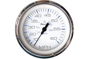 Faria Beede 33811 Chesapeake Stainless Steel Speedometer (60 MPH) Pitot - 4', White