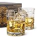 REGAL TRUNK & CO. - Elegant Whiskey Gift Box Glass Set. Old Fashion Whiskey Glasses Set for Whisky/Bourbon/Scotch/Rum - Square Engraved