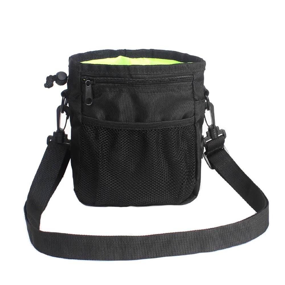 HANWELL Dog Treat Pouch Bag with Poop Bag Holder, Waterproof Puppy Training Walking Bag with Shoulder Strap, Waist Belt and Clip, Hands Free Carries for Running