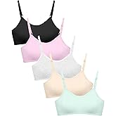 Nubofy Girls Training Bra Teen Bras Everyday Big Kids Padded Bra 8-10 10-12 12-14 14-16