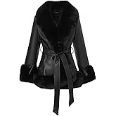 Y11ermaa Women Warm Trendy Cropped Faux Fur Coat Fluffy Open Front Jacket Faux Leather Bubble Shaggy Short Fall Cardigan