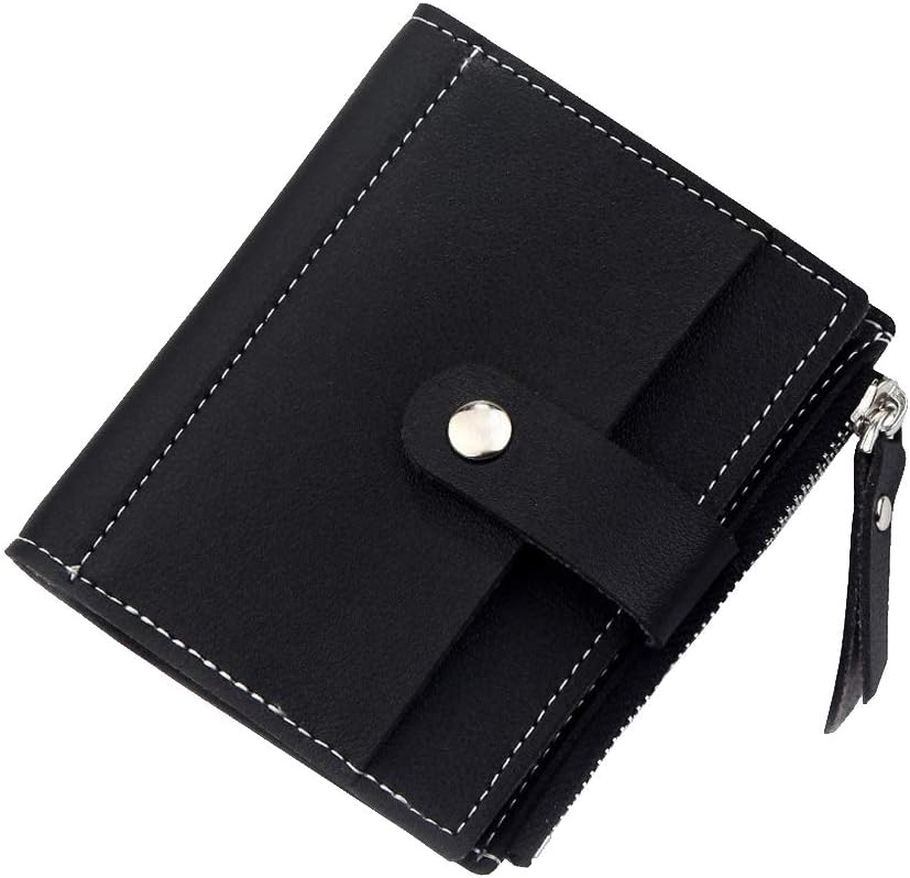 GzxtLTX Women's Short Leather Card Holder Purse Zipper Buckle Elegant Clutch Wallet