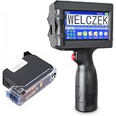 WELCZEK TIJ127 Handheld Inkjet Printer, Portable Industrial Coding Machine | Print date codes, batch numbers, barcodes, QR codes and logos on cardboard, plastic, metal, ceramics and wood surfaces.