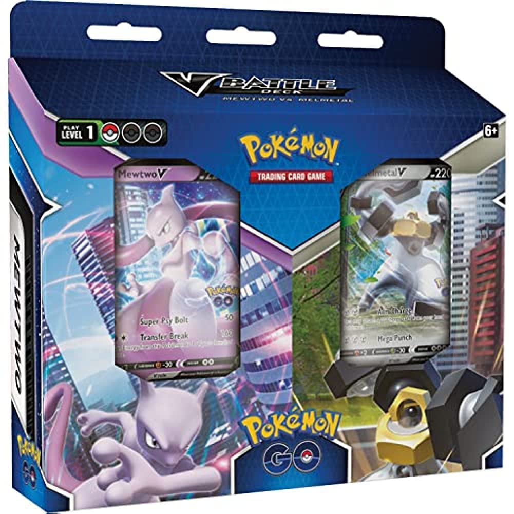 PoKéMoN TCG: Pokémon GO V Battle Deck Bundle - Mewtwo vs. Melmetal (2 x 60 Card Ready to Play Decks, 2 Pokémon GO booster packs & accessories), Multicolor (290-85049)