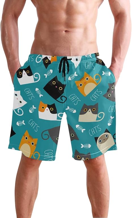 black and orange swim trunks