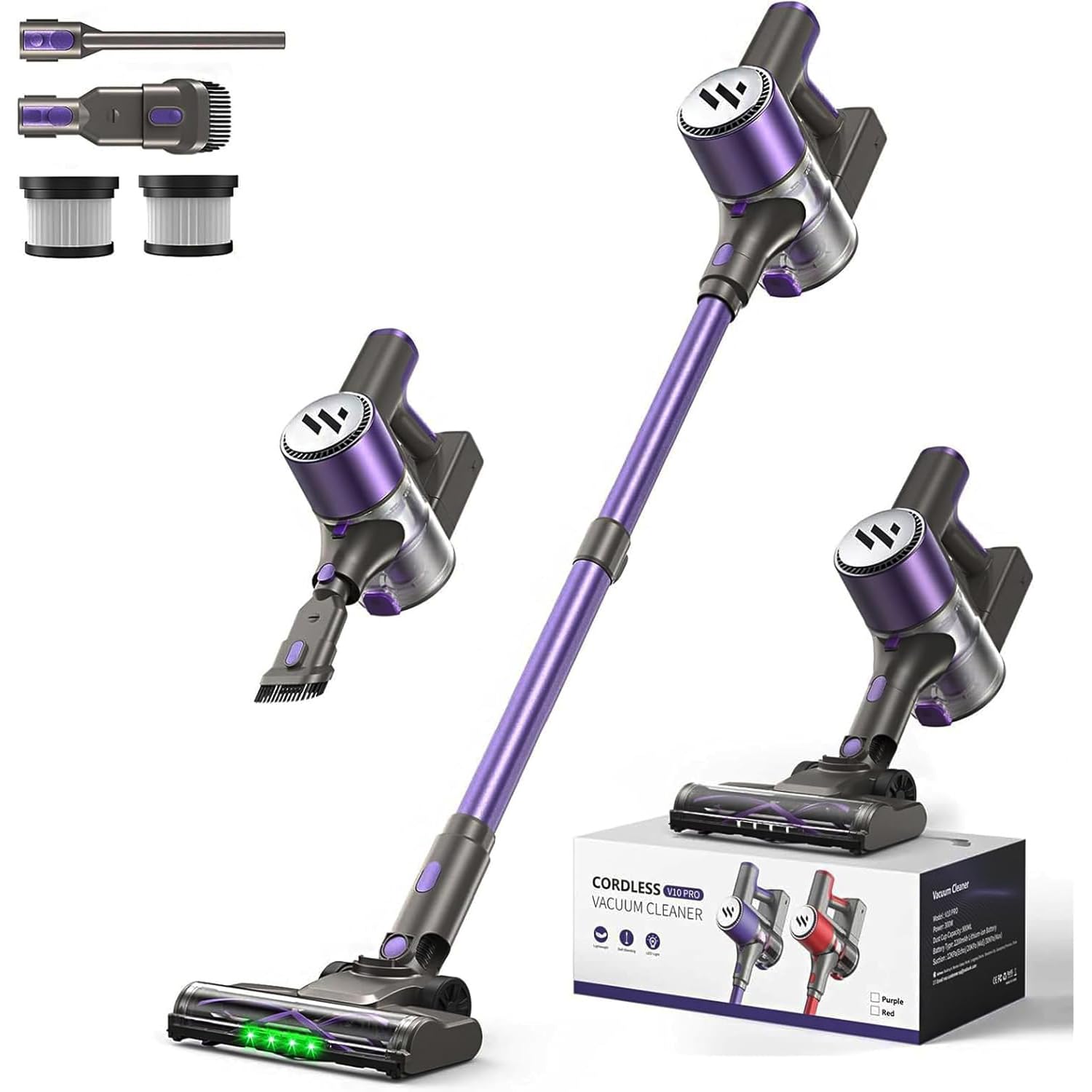 Photo 1 of MBTTODF Cordless Vacuum Cleaner,Vacuum Cleaner for Home with Brushless Motor,Lightweight Stick Vacuum with Self-Standing and Touch Screen,Hardwood Floor Vacuum for Pet Hair,Carpets,Tile(Dark Purple)