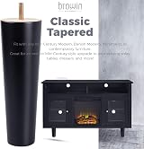 Btowin 8 Inch Solid Wood Furniture Legs 4 Pcs with Mounting Plates Screws Black view 6