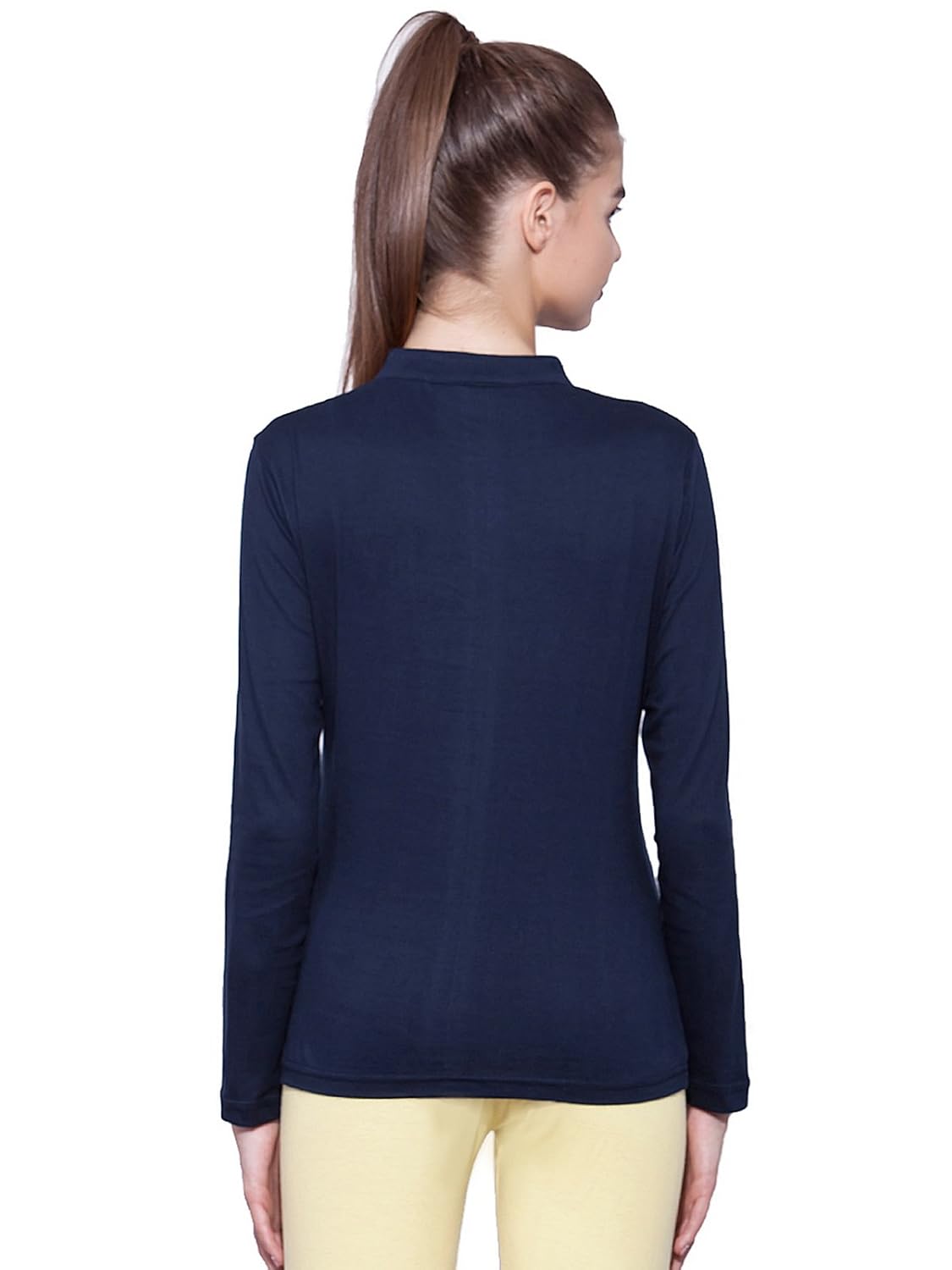 ap'pulse women's long sleeve mandarin polo tshirt