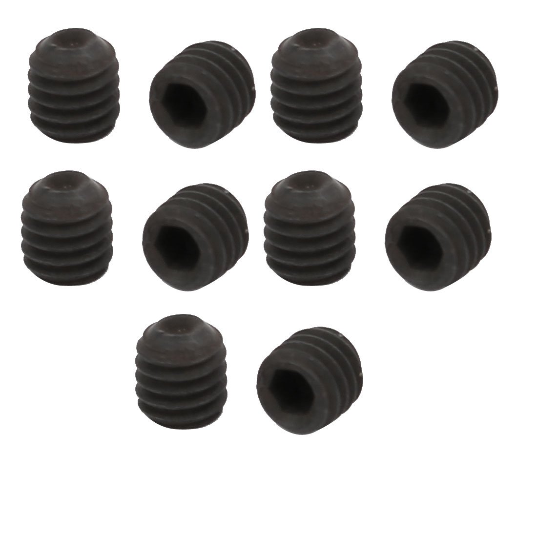 Sourcingmap M3 x 3mm Cup Point Hex Socket Grub Set Screws Black 10pcs