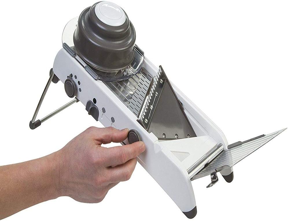 LUCKYFF Vegetable Mandoline Schneidemaschine -Edelstahl Kartoffelschneider Gemüsehobe Slicer Kartoffelschneider Obstschneider Zwiebel Zerkleinerer Ideal zum Hobeln von Obst und Gemüse