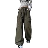Women's Pants Gothic Y2k Cargo Baggy Wide Leg Vintage Casual Harajuku Trousers for Girls Streetwear