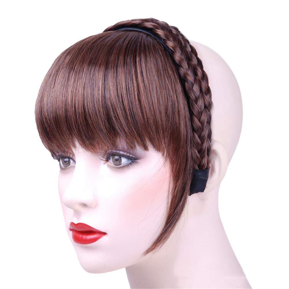 Remeehi Hair Fringe Black Blonde Human Hair Bangs With Braided