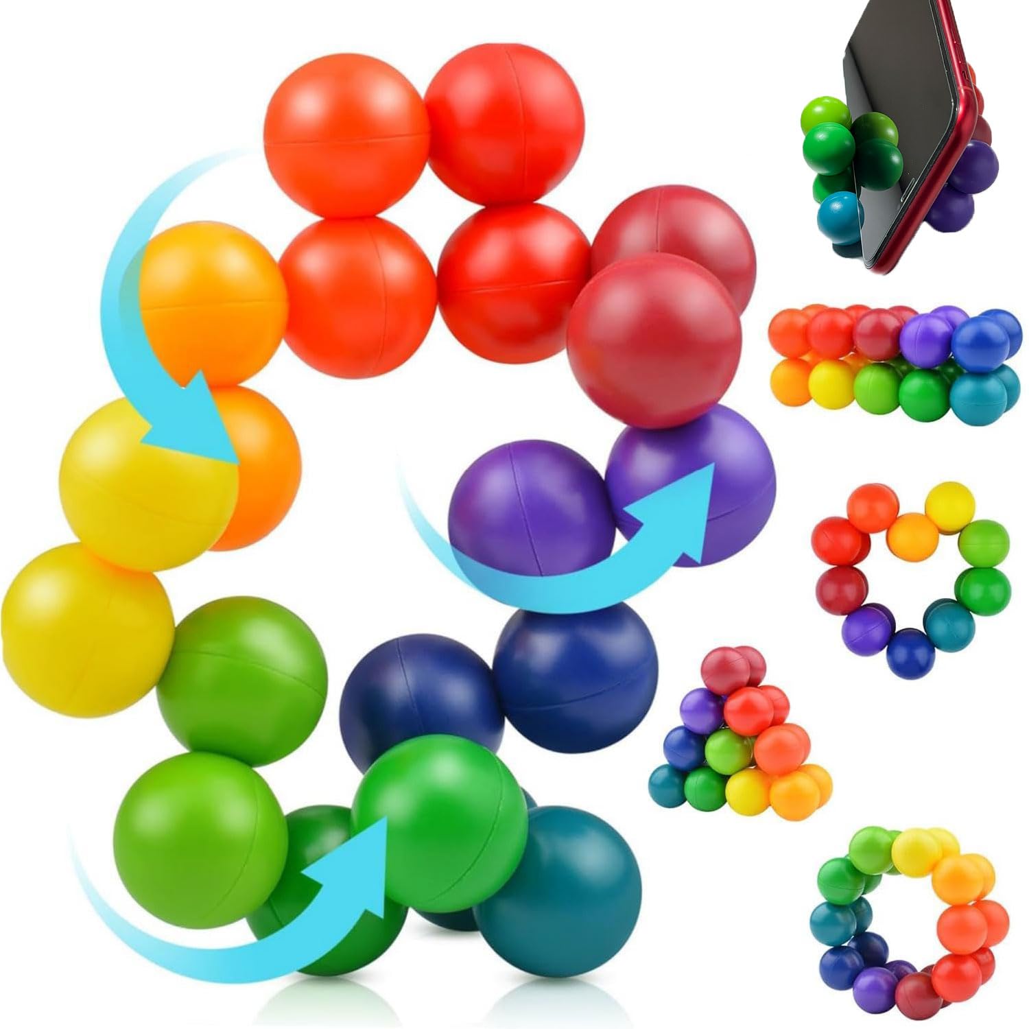 Sensory Fidget Toys for Kids,Rainbow Fidget Variable Ball ADHD Autistic Cool Desk Toys,Traveling Quiet Toys for 3-12 Year Old Age Girls, Boys