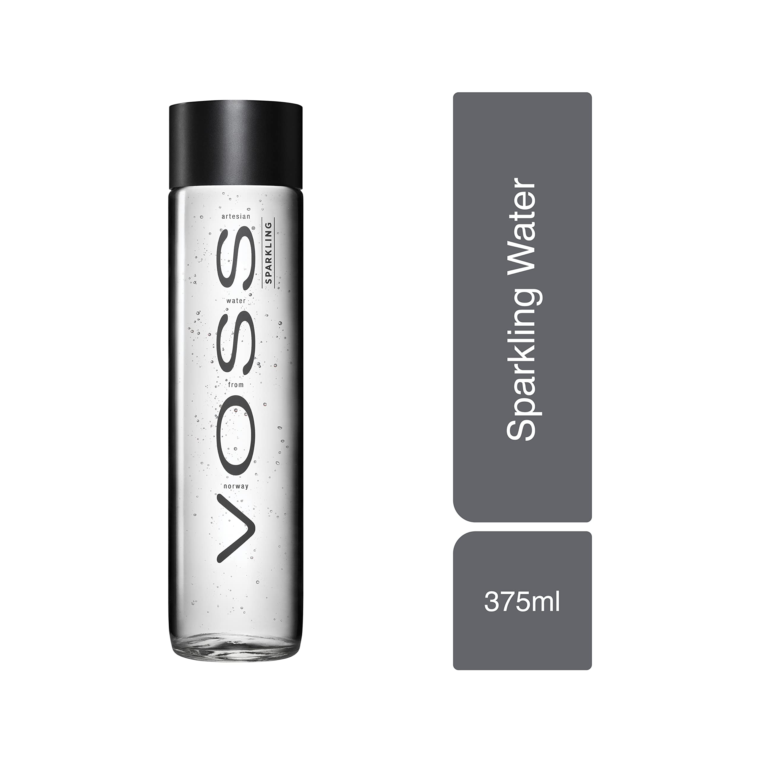 Voss Water Artesian Sparkling Water, Carbonated Water, 375 ml Glass Bottle