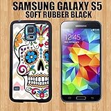 Day Of The Dead Pink Chevron Sugar Skull Custom made Case/Cover/Skin FOR Samsung Galaxy S5-Black- Rubber Case