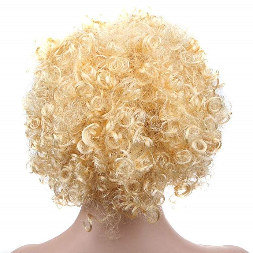 Unisex Clown Wig Circus Funny Fancy Party Dress Accessory Afro Stag Do Fun Joker (Ivory) — image 1