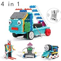 WSXUS Remote Control Building Kit, 4 in 1 STEM Robot RC Car Machines Construction DIY Electric Tank Toy Set Kids 180 PCS