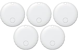UMOVEN Air Tags, Smart Tag Works with Find My App (iOS Only), Keys Finder and Item Locator for Luggage, Backpack, Suitcases and More, Replaceable Battery, IP67 Waterproof Tracking Tags-5 Pack(White)