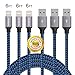iPhone Charger, JAHMAI 3Pack 6Feet Nylon Braided Lightning to USB cable charging Cord with Connector Power Cables for iPhone X / 8 / 7 / Plus / 6S / 6 / 5S / 5C / 5 / ES / iPad / iPod