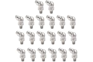 COMOK Silver Tone 45 Degree Stainless Steel Grease Nipple Car Use Fitting 20pcs (M6)