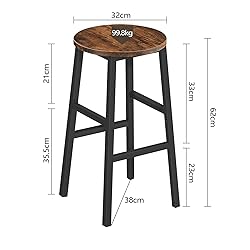 MAHANCRIS Bar Stools, Set of 2 Round Bar Chairs