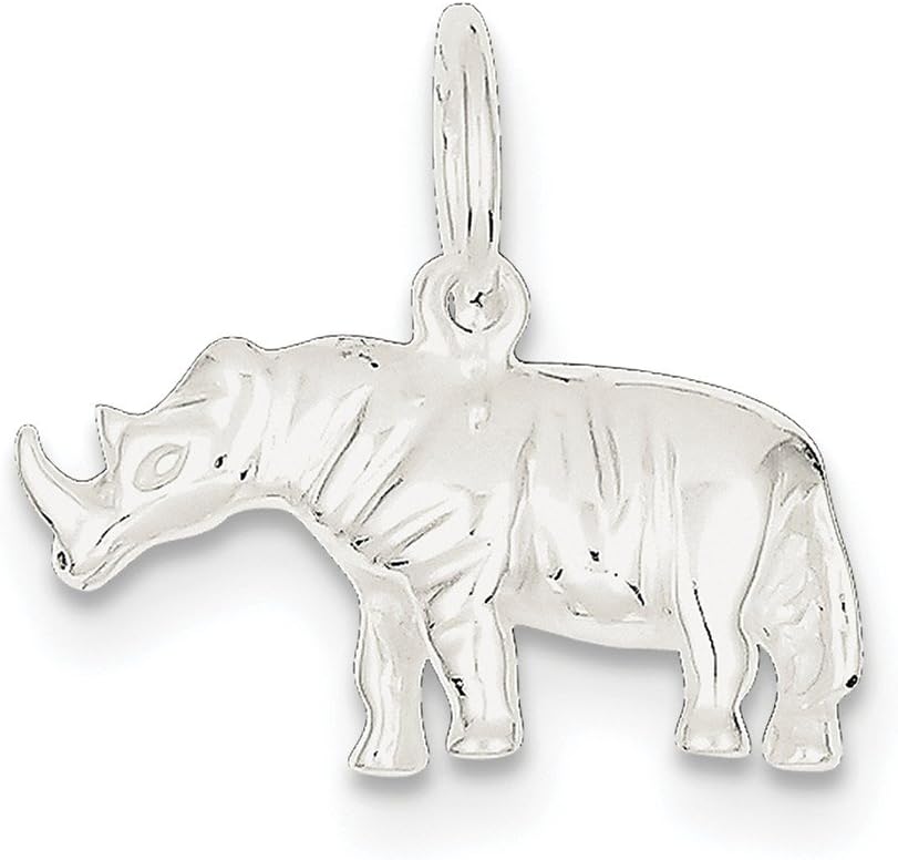 Sterling Silver Solid Polished Rhino Charm