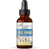 Focus and Attention Supplements 1oz - Focus Supplements with Ashwagandha for Kids & Natural Moringa Extract for a Serene and Genius Mind - Non-GMO Focus Vitamins for Kids - Made in USA
