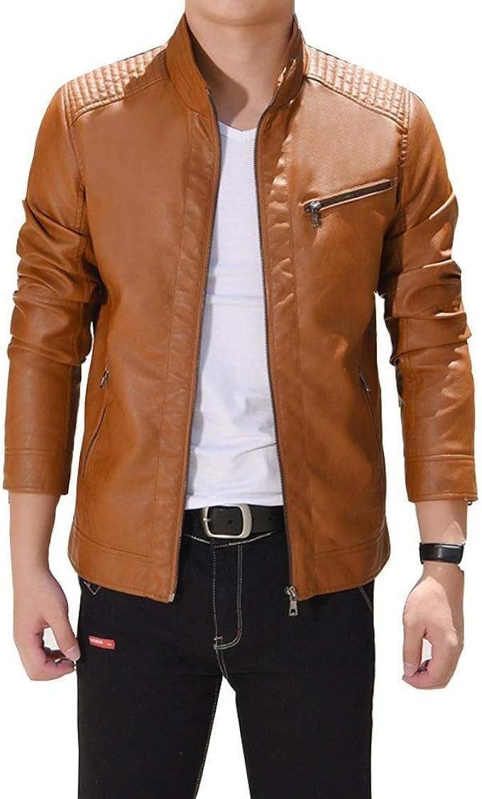 Elegante Ropa De Abrigo Para Hombre: Encuentre Moda Chaqueta De Cuero