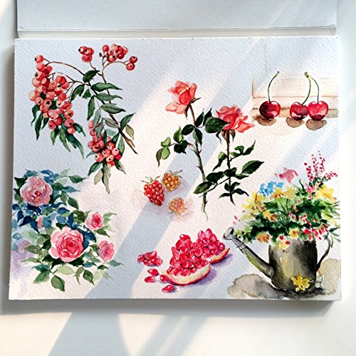 ONEST 60 Sheets Watercolor Paper Bulk Pack Cold Press Ready Cut for Beginning Artists or Students, 7 by 10 Inches,White