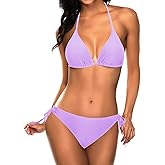 Tempt Me Women Triangle Bikini Sets Halter Two Piece Sexy Swimsuit String Tie Side Bathing Suit
