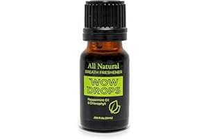 WOW Drops Pure Peppermint Essential Oil- .34 OZ Travel Size, 100% Pure Natural, Vegan, Premium Grade Essential Oils for Diffu