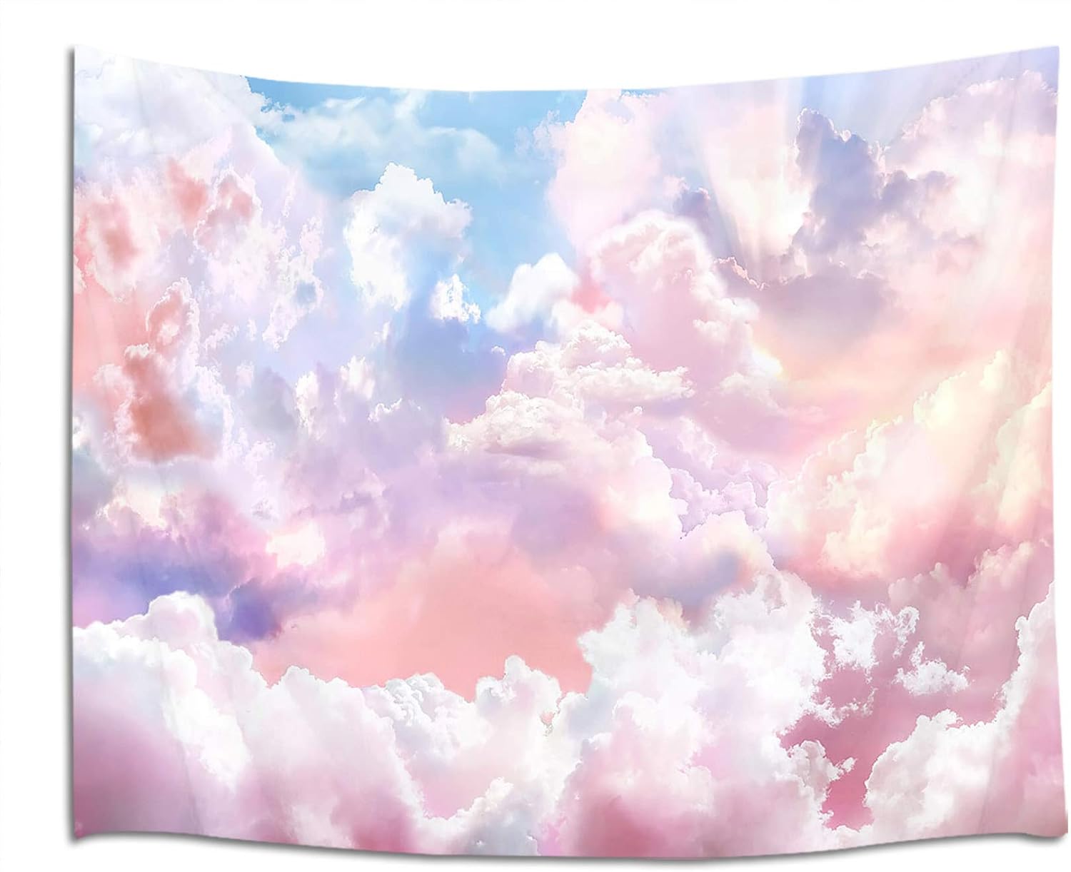 Tapestries - HVEST Pink Cloud Tapestry Colorful Abstract Clouds Natural Landscape Tapestries Wall Hanging for Bedroom Living Room Teen Dorm Indie Decor Poster Blanket,80x60 Inches